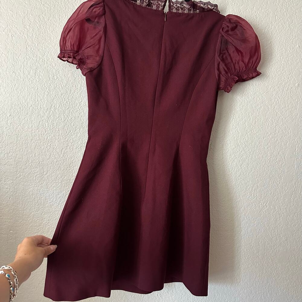 Reformation x Kacey Musgraves Bunny Wool Blend Mini Dress Plum Size 2 - Picture 11 of 11